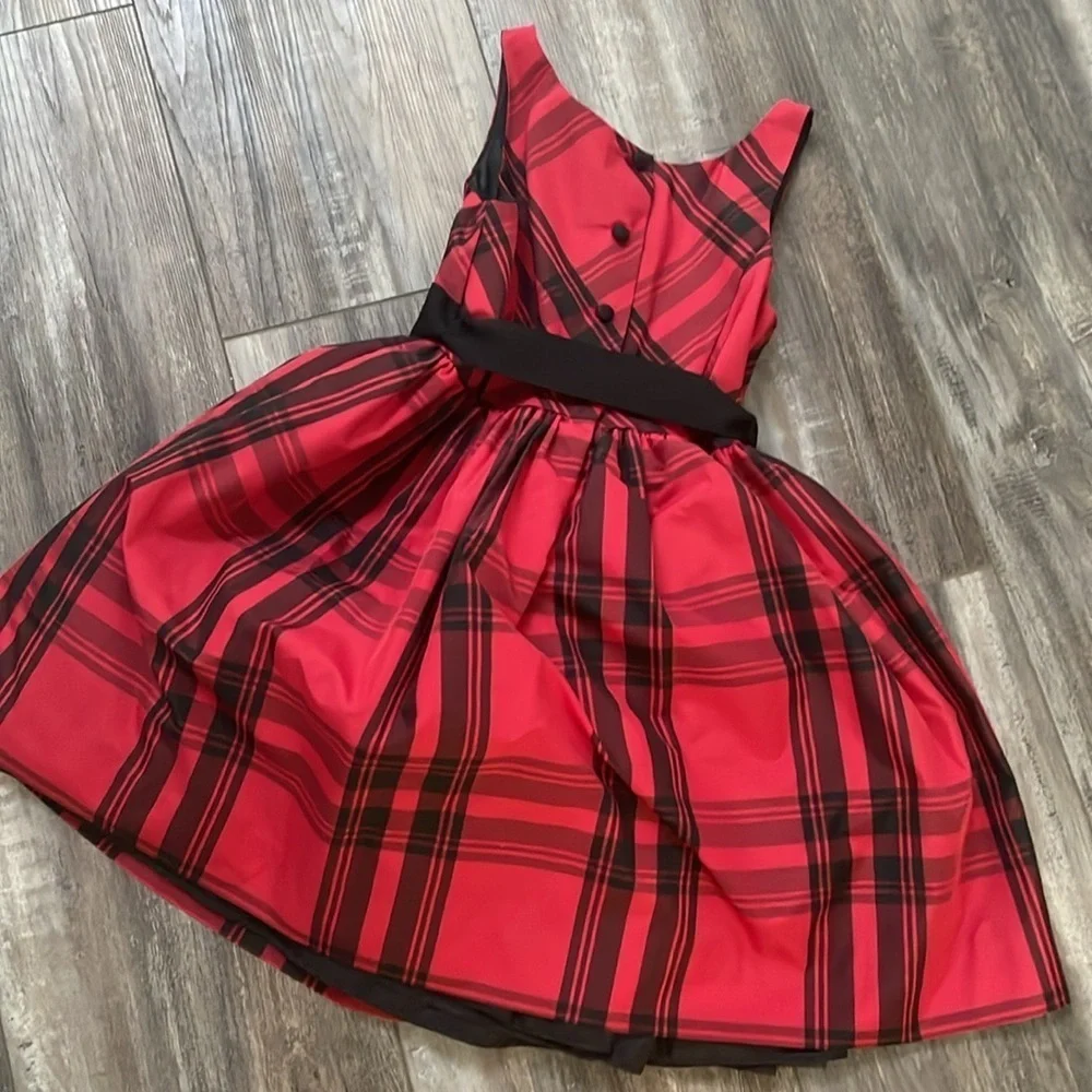 Ralph Lauren Girls Red and Black Plaid Dress 6x